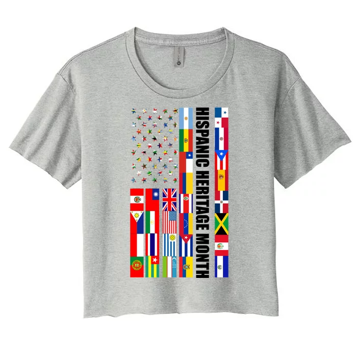 Hispanic Heritage Month Countries United Flag Women's Crop Top Tee