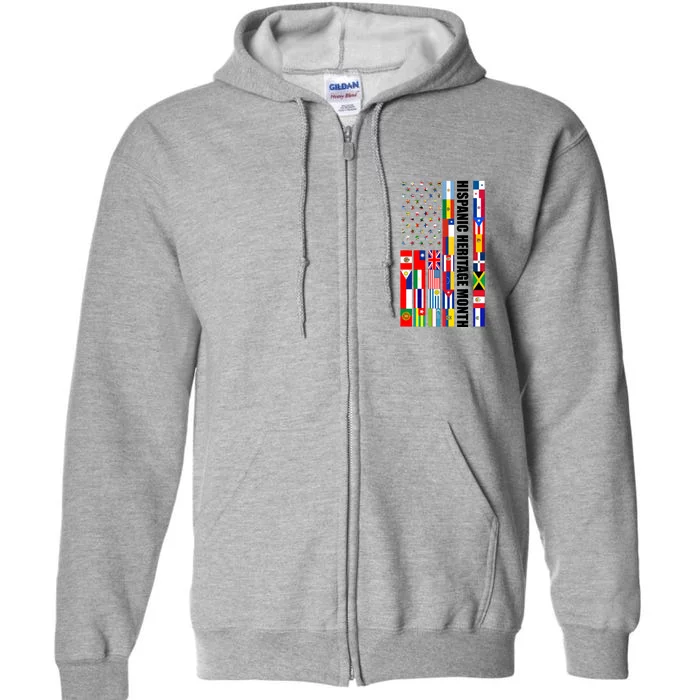 Hispanic Heritage Month Countries United Flag Full Zip Hoodie