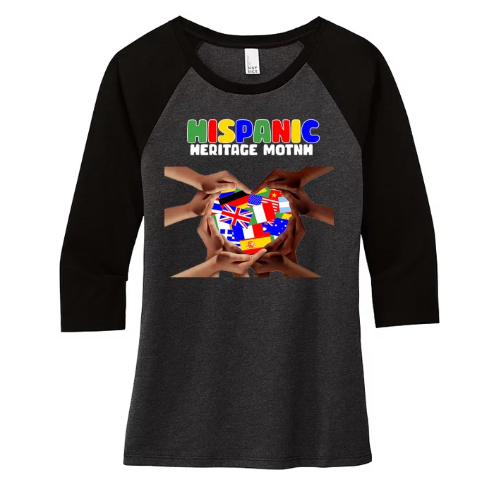 Hispanic Heritage Month Stand Together Women's Tri-Blend 3/4-Sleeve Raglan Shirt