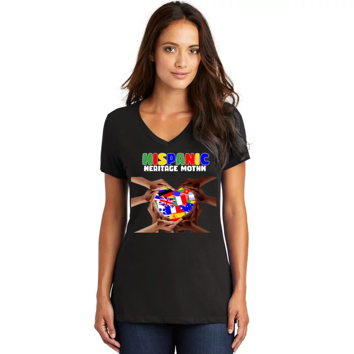 Hispanic Heritage Month Stand Together Women's V-Neck T-Shirt