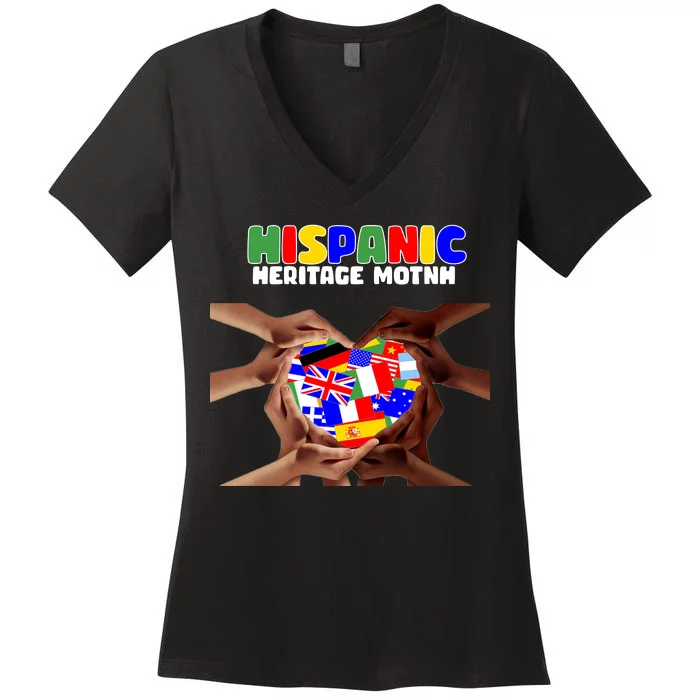 Hispanic Heritage Month Stand Together Women's V-Neck T-Shirt