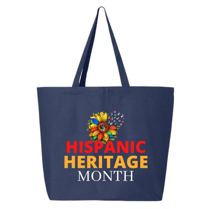 Hispanic Heritage Month Latino Countries Flag Sunflower 25L Jumbo Tote