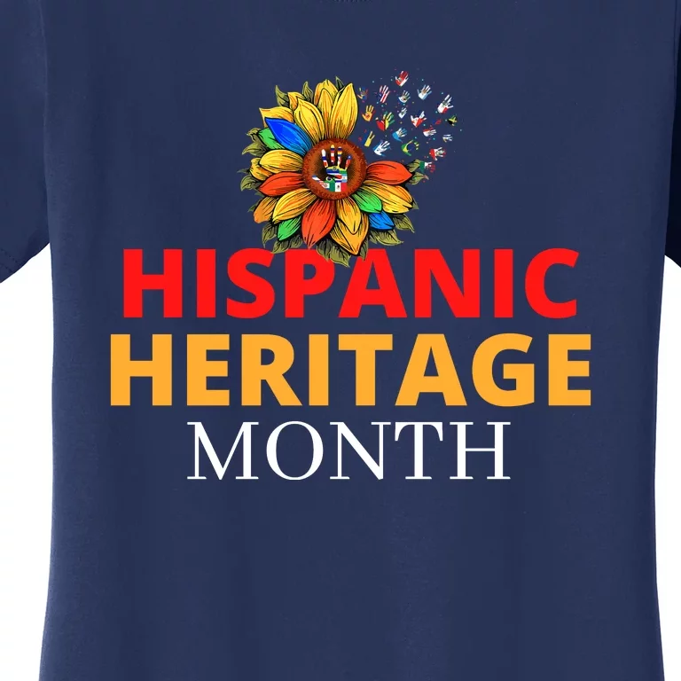 Hispanic Heritage Month Latino Countries Flag Sunflower Women's T-Shirt