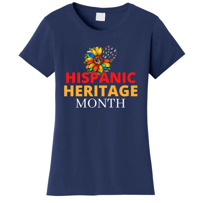 Hispanic Heritage Month Latino Countries Flag Sunflower Women's T-Shirt