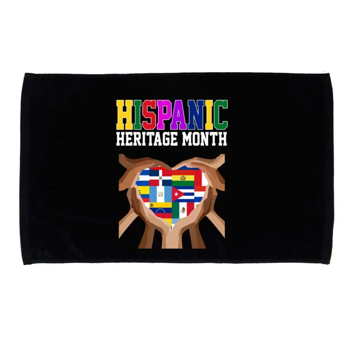 Hispanic Heritage Month Heart Hands Microfiber Hand Towel