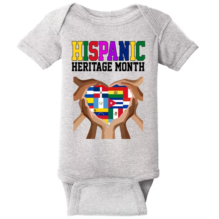 Hispanic Heritage Month Heart Hands Baby Bodysuit