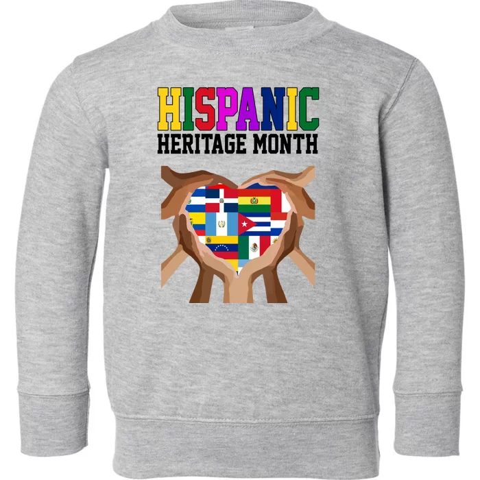 Hispanic Heritage Month Heart Hands Toddler Sweatshirt