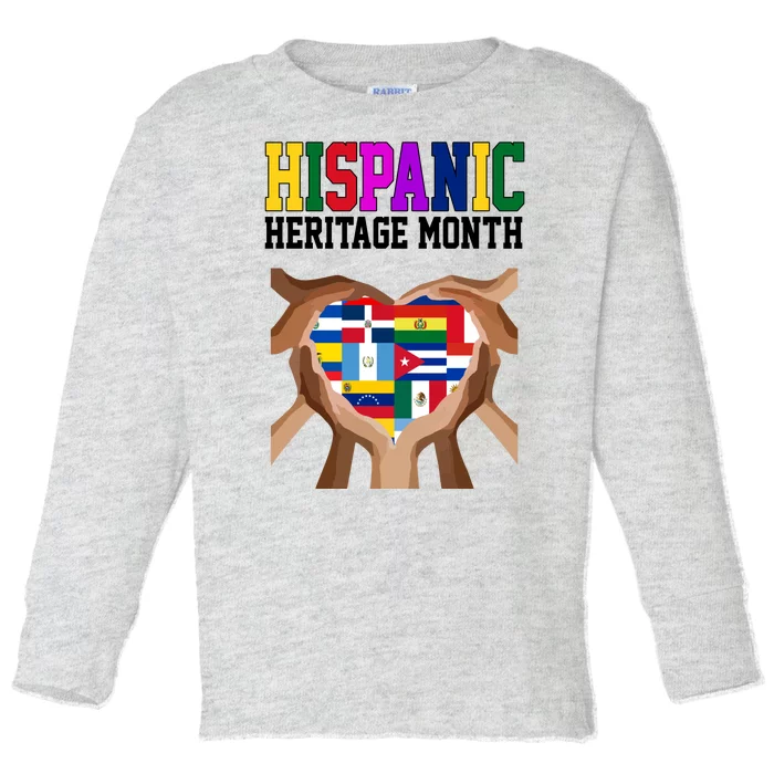 Hispanic Heritage Month Heart Hands Toddler Long Sleeve Shirt