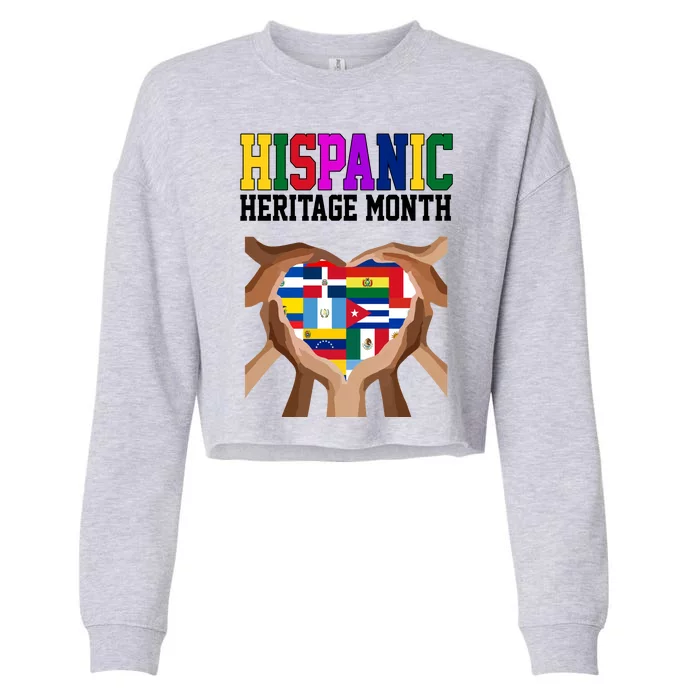 Hispanic Heritage Month Heart Hands Cropped Pullover Crew