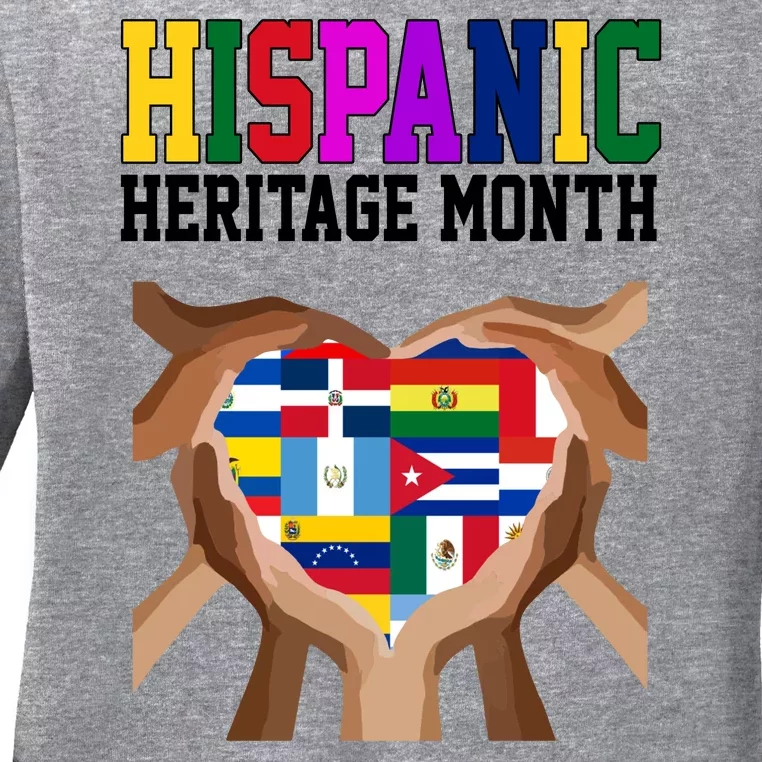 Hispanic Heritage Month Heart Hands Ladies Long Sleeve Shirt