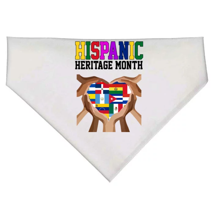 Hispanic Heritage Month Heart Hands USA-Made Doggie Bandana