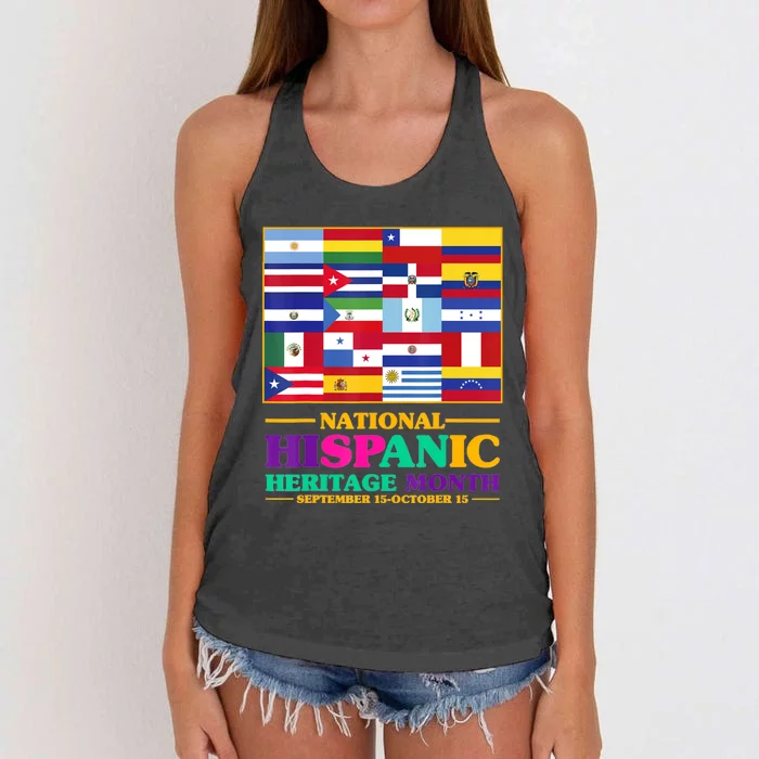 Hispanic Heritage Month Mes De La Herencia Women's Knotted Racerback Tank