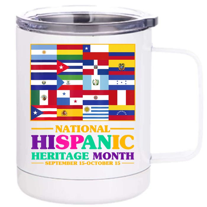 Hispanic Heritage Month Mes De La Herencia Front & Back 12oz Stainless Steel Tumbler Cup