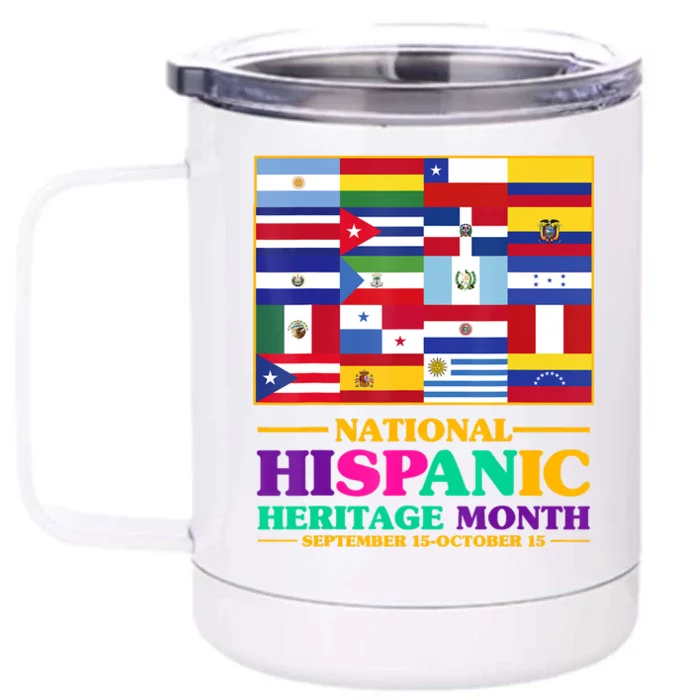 Hispanic Heritage Month Mes De La Herencia Front & Back 12oz Stainless Steel Tumbler Cup