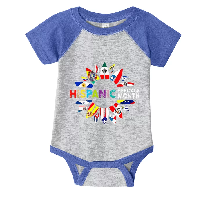 Hispanic Heritage Month Sunflower Latinx Spanish Infant Baby Jersey Bodysuit