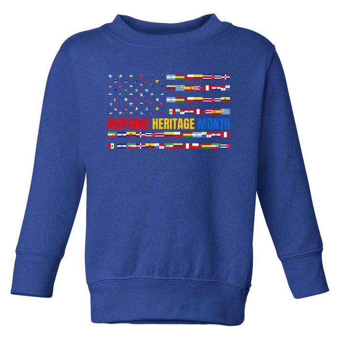 Hispanic Heritage Month USA American Flag National Latino Toddler Sweatshirt