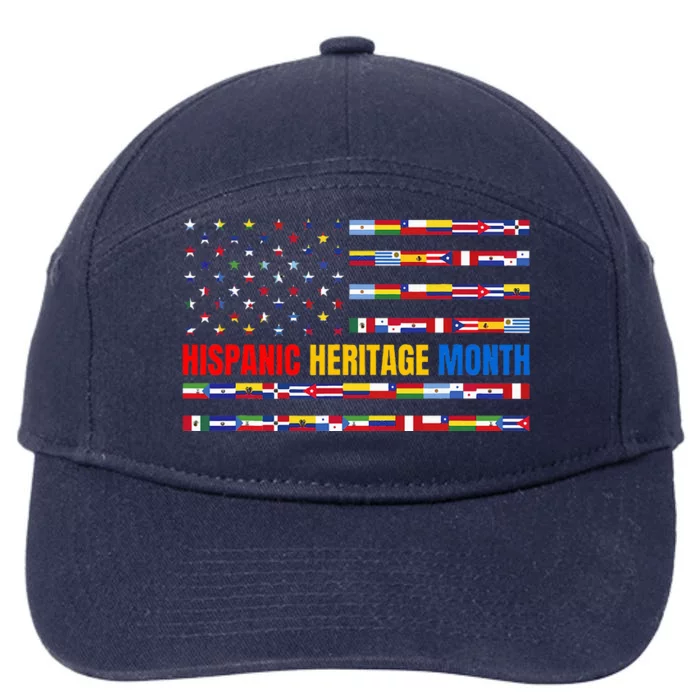 Hispanic Heritage Month USA American Flag National Latino 7-Panel Snapback Hat