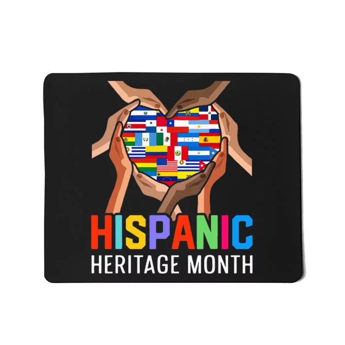 Hispanic Heritage Month All Countries Heart Hands Mousepad