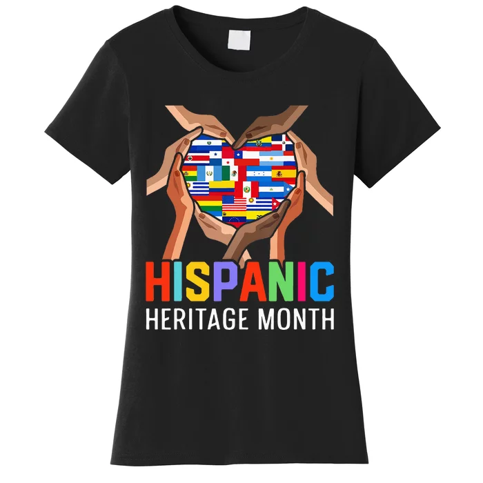 Hispanic Heritage Month All Countries Heart Hands Women's T-Shirt