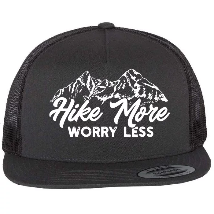 Hiker Hike More Worry Less Flat Bill Trucker Hat