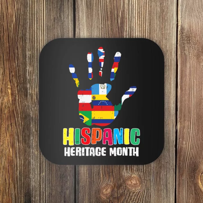 Hispanic Heritage Month Hand Flags Countries Coaster