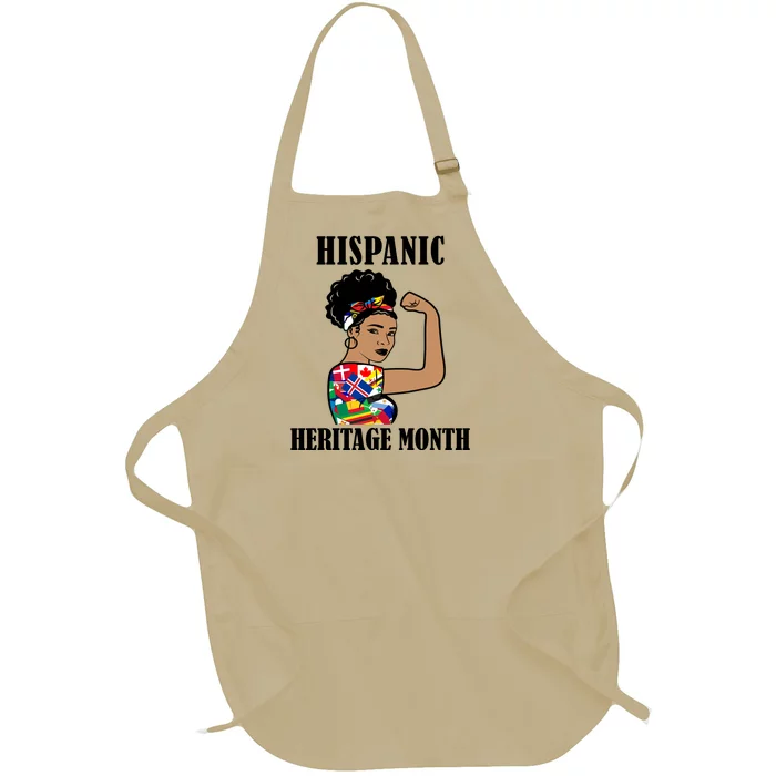 Hispanic Heritage Month Strong Full-Length Apron With Pocket