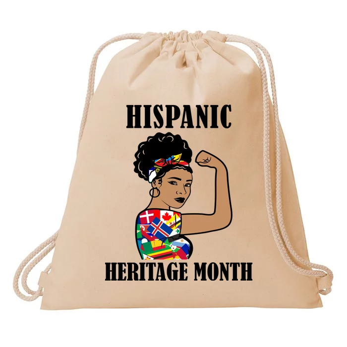 Hispanic Heritage Month Strong Drawstring Bag