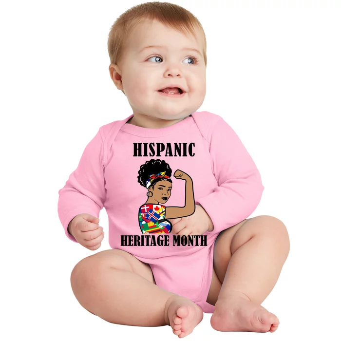 Hispanic Heritage Month Strong Baby Long Sleeve Bodysuit