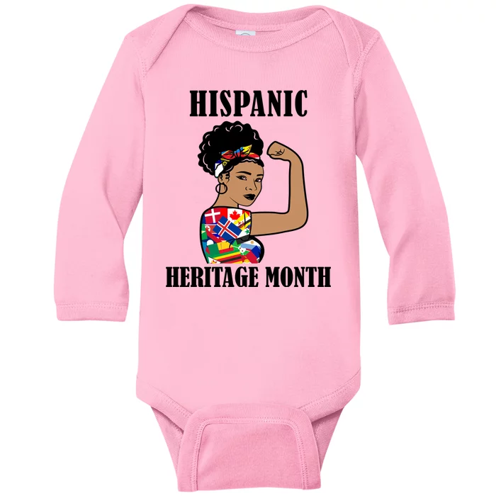 Hispanic Heritage Month Strong Baby Long Sleeve Bodysuit