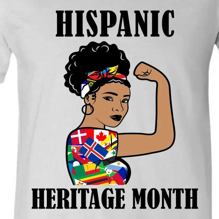 Hispanic Heritage Month Strong V-Neck T-Shirt