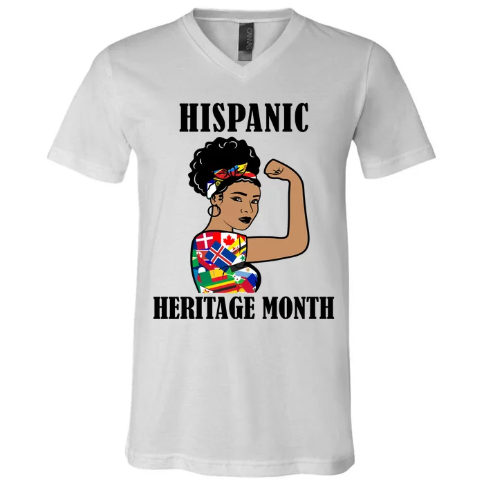 Hispanic Heritage Month Strong V-Neck T-Shirt