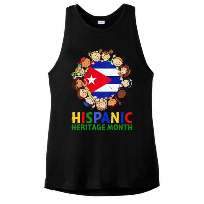 Hispanic Heritage Month Cuba Ladies Tri-Blend Wicking Tank