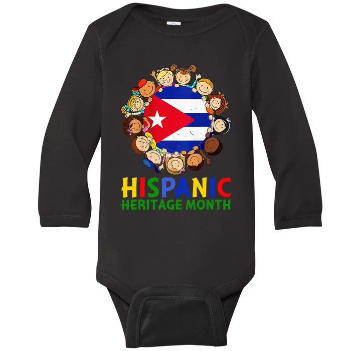 Hispanic Heritage Month Cuba Baby Long Sleeve Bodysuit