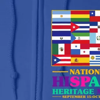 Hispanic Heritage Month Mes De La Herencia Hispana Full Zip Hoodie