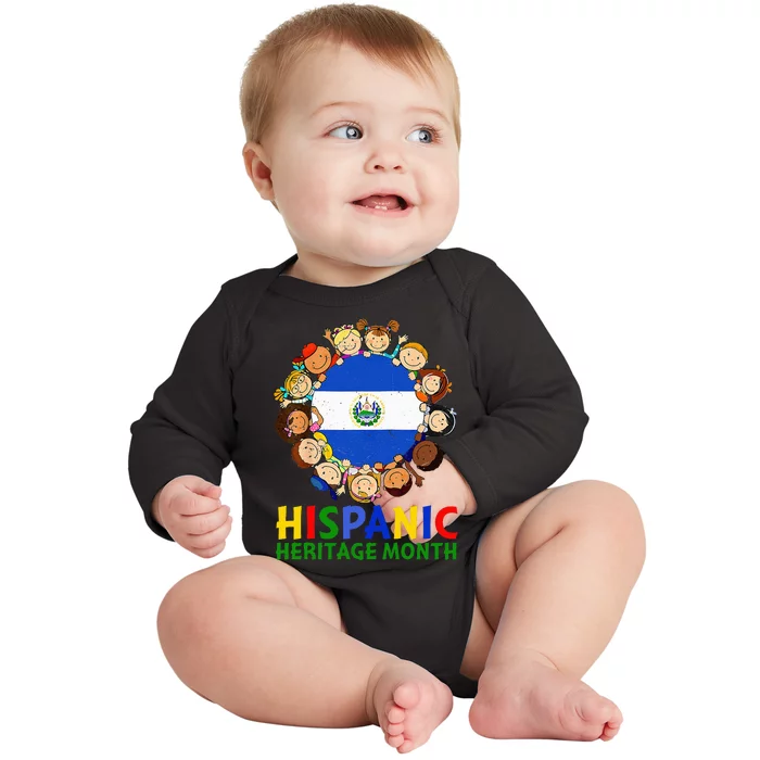 Hispanic Heritage Month El Salvador Baby Long Sleeve Bodysuit