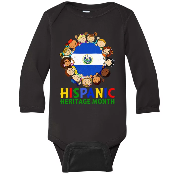 Hispanic Heritage Month El Salvador Baby Long Sleeve Bodysuit