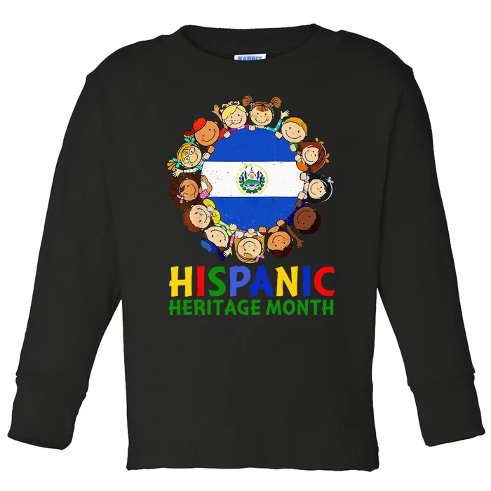 Hispanic Heritage Month El Salvador Toddler Long Sleeve Shirt