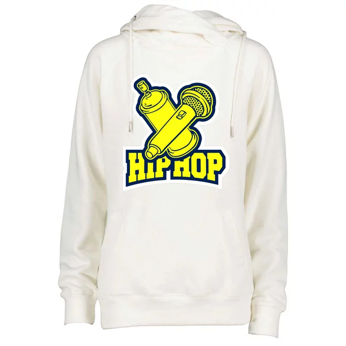 Hip Hop Microphone Womens Funnel Neck Pullover Hood