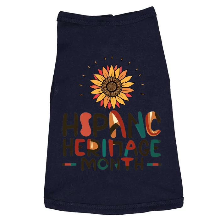 Hispanic Heritage Month Latino Countries Flag Sunflower Doggie Tank