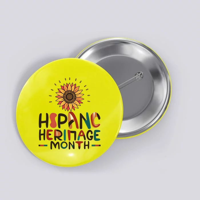 Hispanic Heritage Month Latino Countries Flag Sunflower Button