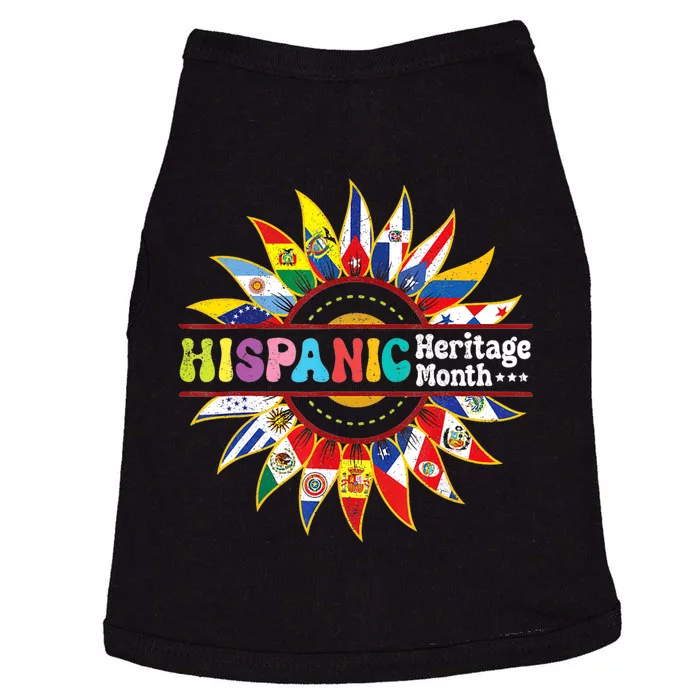 Hispanic Heritage Month Latino Countries Flags Sun Doggie Tank