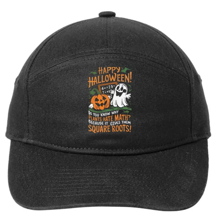 Happy Halloween Math Teacher Scientist Funny 7-Panel Snapback Hat