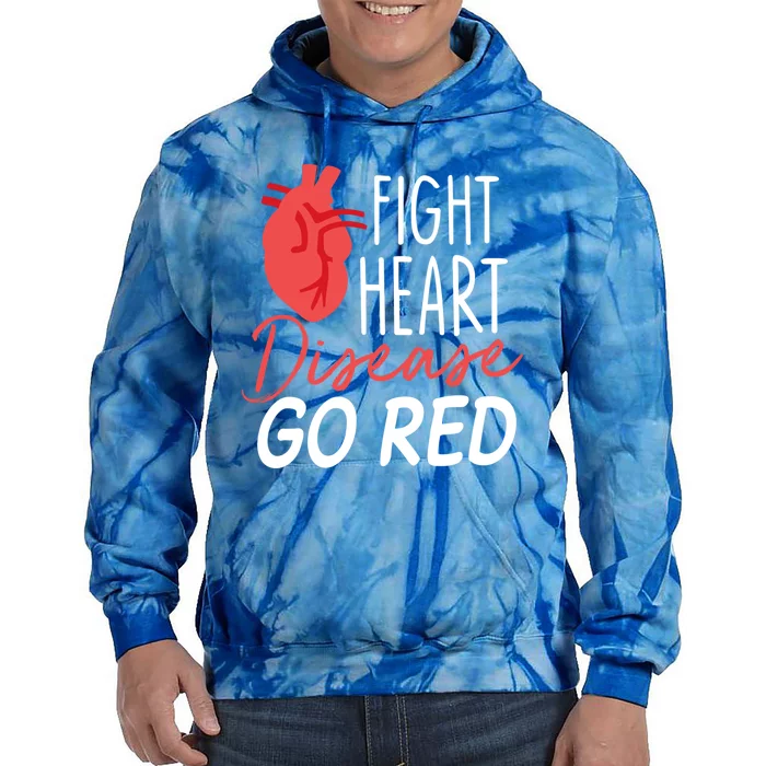 Heart Health Month Gift Go Red Gift Heart Disease Awareness Gift Funny Gift Tie Dye Hoodie