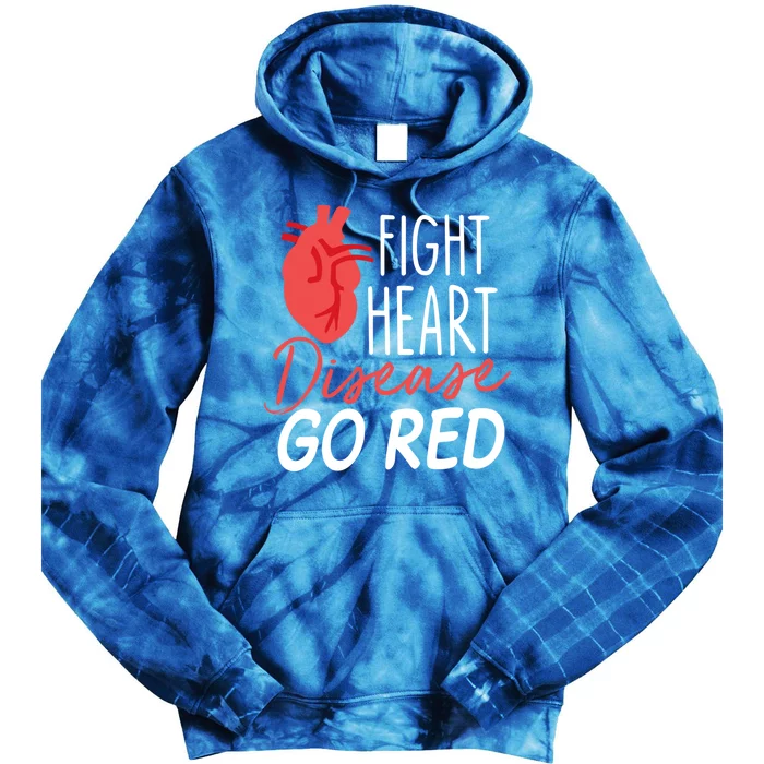 Heart Health Month Gift Go Red Gift Heart Disease Awareness Gift Funny Gift Tie Dye Hoodie