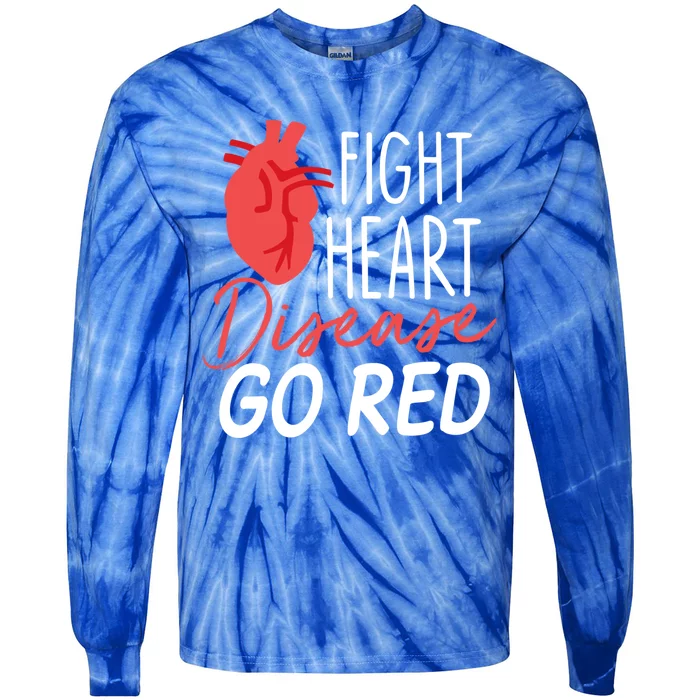 Heart Health Month Gift Go Red Gift Heart Disease Awareness Gift Funny Gift Tie-Dye Long Sleeve Shirt