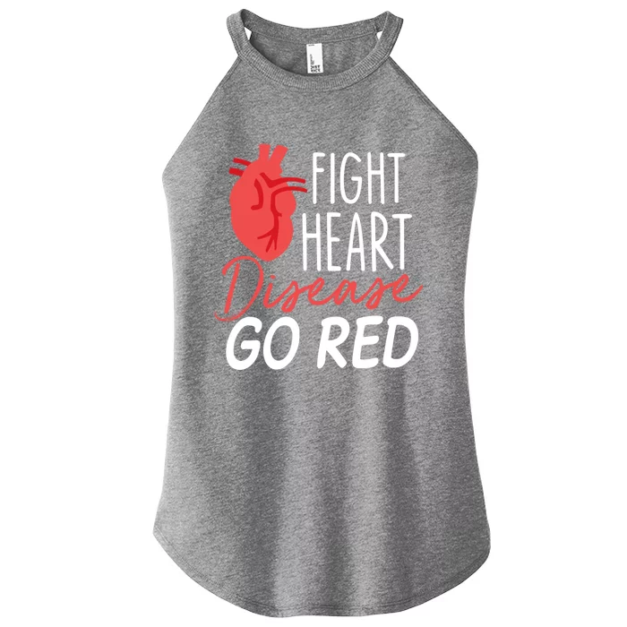 Heart Health Month Gift Go Red Gift Heart Disease Awareness Gift Funny Gift Women’s Perfect Tri Rocker Tank