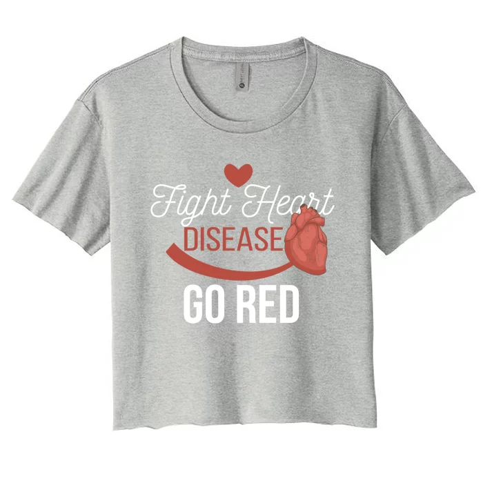 Heart Health Month Great Gift Go Red Great Gift Heart Disease Awareness Gift Women's Crop Top Tee