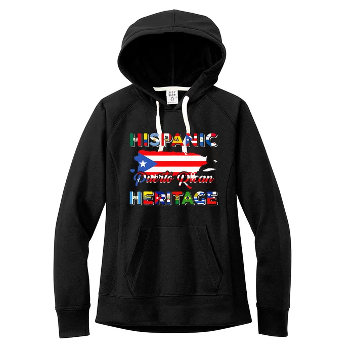 Hispanic Heritage Month Puerto Rican Puerto Rico Flag Pride Women's Fleece Hoodie