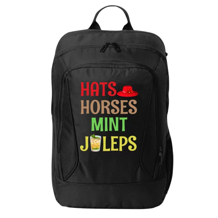 Hats Horses Mint Juleps Gift Funny Horse Racing Funny Gift City Backpack