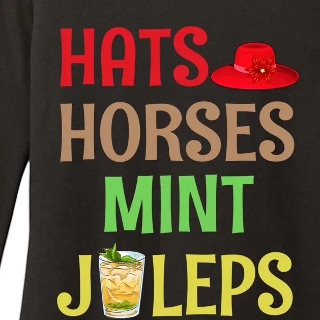 Hats Horses Mint Juleps Gift Funny Horse Racing Funny Gift Womens CVC Long Sleeve Shirt